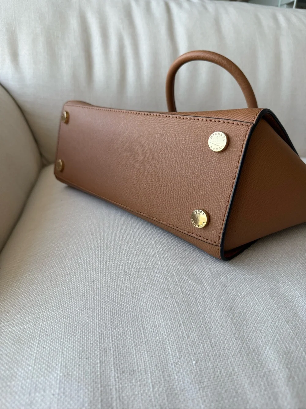 Michael Kors Salma Acorn Saffiano Leather Satchel with Gold Hardware